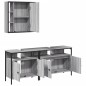 vidaXL Set de muebles de baño 3 pzas madera contrachapada gris sonoma