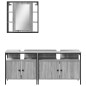 vidaXL Set de muebles de baño 3 pzas madera contrachapada gris sonoma