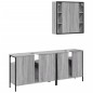 vidaXL Set de muebles de baño 3 pzas madera contrachapada gris sonoma