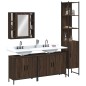 vidaXL Set de muebles de baño 4 pzas madera contrachapada marrón roble vidaXL Set de muebles de baño 4 pzas madera contrachapada marrón roble