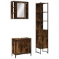 vidaXL Set de muebles baño 3 pzas madera contrachapada roble ahumado