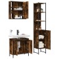 vidaXL Set de muebles baño 3 pzas madera contrachapada roble ahumado