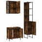 vidaXL Set de muebles baño 3 pzas madera contrachapada roble ahumado