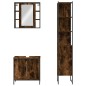 vidaXL Set de muebles baño 3 pzas madera contrachapada roble ahumado