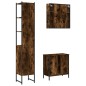 vidaXL Set de muebles baño 3 pzas madera contrachapada roble ahumado