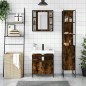 vidaXL Set de muebles baño 3 pzas madera contrachapada roble ahumado vidaXL Set de muebles baño 3 pzas madera contrachapada roble ahumado