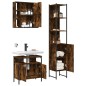 vidaXL Set de muebles baño 3 pzas madera contrachapada roble ahumado vidaXL Set de muebles baño 3 pzas madera contrachapada roble ahumado