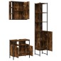vidaXL Set de muebles baño 3 pzas madera contrachapada roble ahumado vidaXL Set de muebles baño 3 pzas madera contrachapada roble ahumado