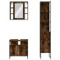vidaXL Set de muebles baño 3 pzas madera contrachapada roble ahumado vidaXL Set de muebles baño 3 pzas madera contrachapada roble ahumado