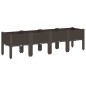 vidaXL Jardinera con patas PP marrón 160x40x42 cm vidaXL Jardinera con patas PP marrón 160x40x42 cm