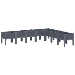 vidaXL Jardinera con patas PP gris 200x160x42 cm