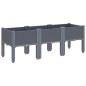vidaXL Jardinera con patas PP gris 120x40x42 cm vidaXL Jardinera con patas PP gris 120x40x42 cm
