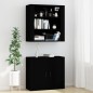 vidaXL Aparador alto madera contrachapada negro vidaXL Aparador alto madera contrachapada negro