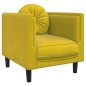 vidaXL Sillón con cojín terciopelo amarillo vidaXL Sillón con cojín terciopelo amarillo
