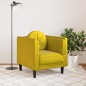 vidaXL Sillón con cojín terciopelo amarillo vidaXL Sillón con cojín terciopelo amarillo