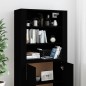 vidaXL Aparador alto madera contrachapada negro vidaXL Aparador alto madera contrachapada negro