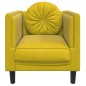 vidaXL Sillón con cojín terciopelo amarillo vidaXL Sillón con cojín terciopelo amarillo