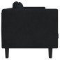 vidaXL Sofá con cojines 2 plazas terciopelo negro vidaXL Sofá con cojines 2 plazas terciopelo negro
