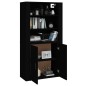 vidaXL Aparador alto madera contrachapada negro vidaXL Aparador alto madera contrachapada negro