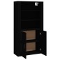 vidaXL Aparador alto madera contrachapada negro vidaXL Aparador alto madera contrachapada negro