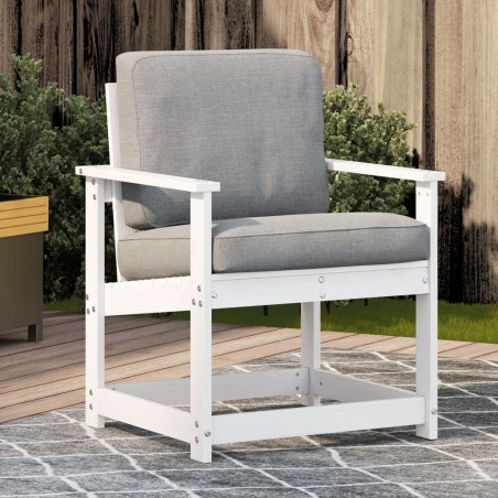 vidaXL Silla de jardín madera maciza de pino blanco 62x55x77 cm