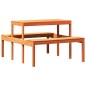 vidaXL Mesa de pícnic madera maciza de pino marrón cera 110x134x75 cm vidaXL Mesa de pícnic madera maciza de pino marrón cera 110x134x75 cm