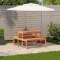 vidaXL Mesa de pícnic madera maciza de pino marrón cera 110x134x75 cm vidaXL Mesa de pícnic madera maciza de pino marrón cera 110x134x75 cm