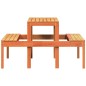 vidaXL Mesa de pícnic madera maciza de pino marrón cera 110x134x75 cm vidaXL Mesa de pícnic madera maciza de pino marrón cera 110x134x75 cm