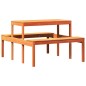 vidaXL Mesa de pícnic madera maciza de pino marrón cera 110x134x75 cm vidaXL Mesa de pícnic madera maciza de pino marrón cera 110x134x75 cm