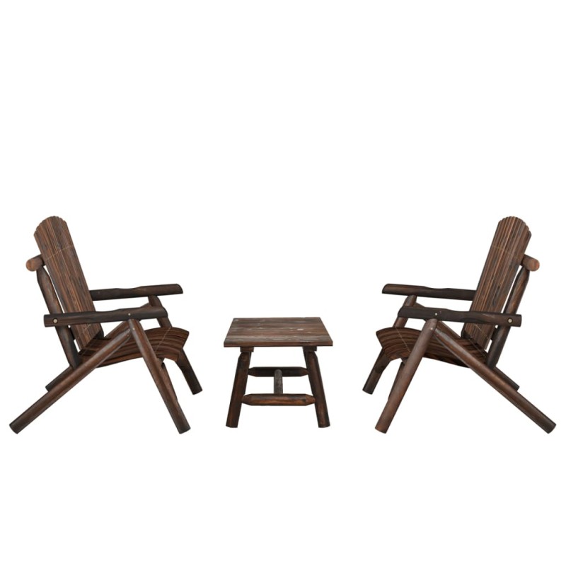 vidaXL Juego de muebles de jardín 3 piezas madera maciza de abeto vidaXL Juego de muebles de jardín 3 piezas madera maciza de abeto