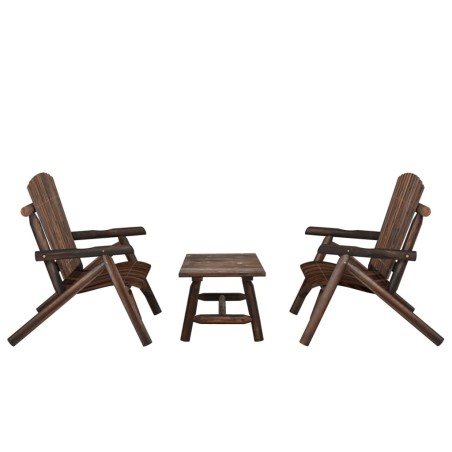 vidaXL Juego de muebles de jardín 3 piezas madera maciza de abeto