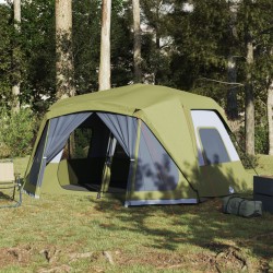 vidaXL Tienda de campaña 10 personas tela opaca impermeable verde