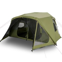 vidaXL Tienda de campaña 10 personas tela opaca impermeable verde
