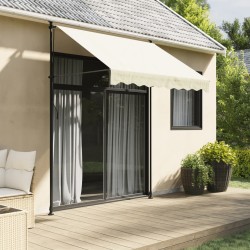 vidaXL Toldo retráctil tela y acero crema 200x150 cm