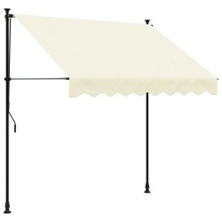 vidaXL Toldo retráctil tela y acero crema 200x150 cm