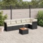 vidaXL Set de comedor de jardín 7 pzas y cojines ratán sintético negro vidaXL Set de comedor de jardín 7 pzas y cojines ratán sintético negro