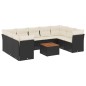 vidaXL Set de sofás de jardín 10 pzas cojines ratán sintético negro vidaXL Set de sofás de jardín 10 pzas cojines ratán sintético negro