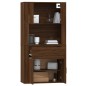 vidaXL Aparador alto madera contrachapada marrón roble vidaXL Aparador alto madera contrachapada marrón roble