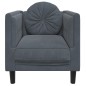 vidaXL Sillón con cojín terciopelo gris oscuro vidaXL Sillón con cojín terciopelo gris oscuro