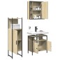 vidaXL Set de muebles de baño 3 pzas madera contrachapada roble sonoma