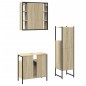 vidaXL Set de muebles de baño 3 pzas madera contrachapada roble sonoma