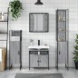 vidaXL Set de armario de baño 4 pzas madera contrachapada gris sonoma vidaXL Set de armario de baño 4 pzas madera contrachapada gris sonoma