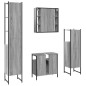 vidaXL Set de armario de baño 4 pzas madera contrachapada gris sonoma vidaXL Set de armario de baño 4 pzas madera contrachapada gris sonoma
