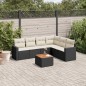 vidaXL Set de comedor de jardín 7 pzas y cojines ratán sintético negro vidaXL Set de comedor de jardín 7 pzas y cojines ratán sintético negro