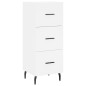 vidaXL Aparador alto madera contrachapada blanco 34,5x34x180 cm
