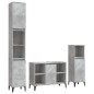 vidaXL Set muebles de baño 3 piezas madera contrachapada gris hormigón vidaXL Set muebles de baño 3 piezas madera contrachapada gris hormigón