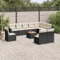 vidaXL Set de sofás de jardín 11 pzas y cojines ratán sintético negro vidaXL Set de sofás de jardín 11 pzas y cojines ratán sintético negro