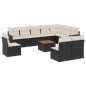 vidaXL Set de sofás de jardín 11 pzas y cojines ratán sintético negro vidaXL Set de sofás de jardín 11 pzas y cojines ratán sintético negro