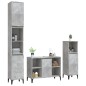 vidaXL Set muebles de baño 3 piezas madera contrachapada gris hormigón vidaXL Set muebles de baño 3 piezas madera contrachapada gris hormigón