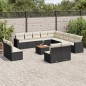 vidaXL Set de sofás de jardín y cojines 14 pzas ratán sintético negro vidaXL Set de sofás de jardín y cojines 14 pzas ratán sintético negro